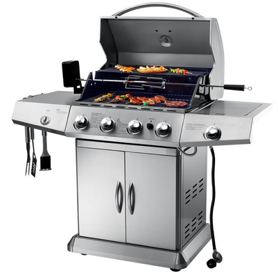 黒い磁器のエナメルのガスBBQのグリル